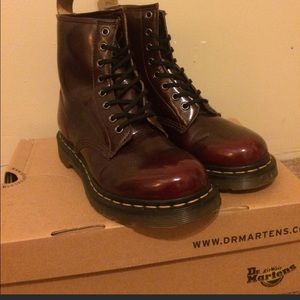 Dr. Martens dark red vegan boots
